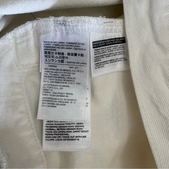 Levi’s Original Trucker Jacket White Denim Pockets Button Front Women’s Size XL - Picture 12 of 15
